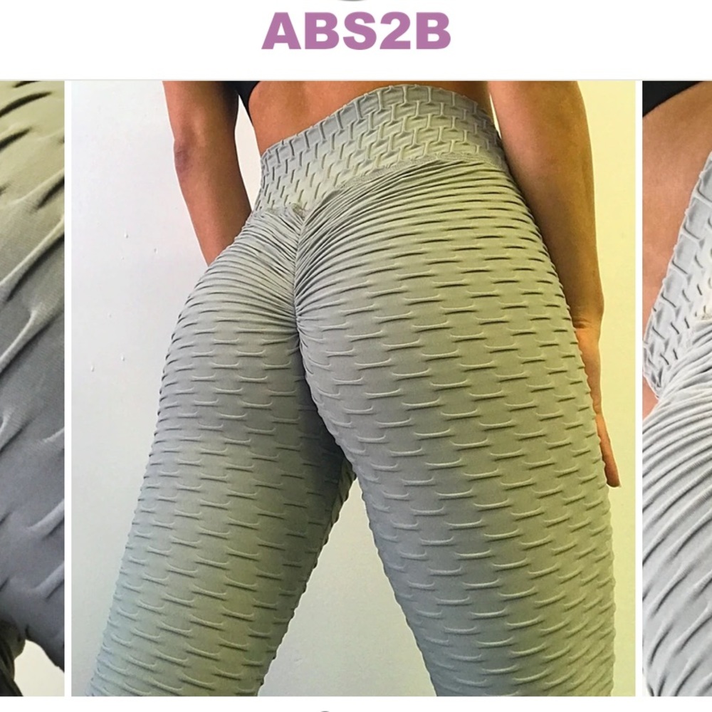 Like New ABS2B ZERO-FLAWS textured Scrunch Butt Leggings in Pure Gray S